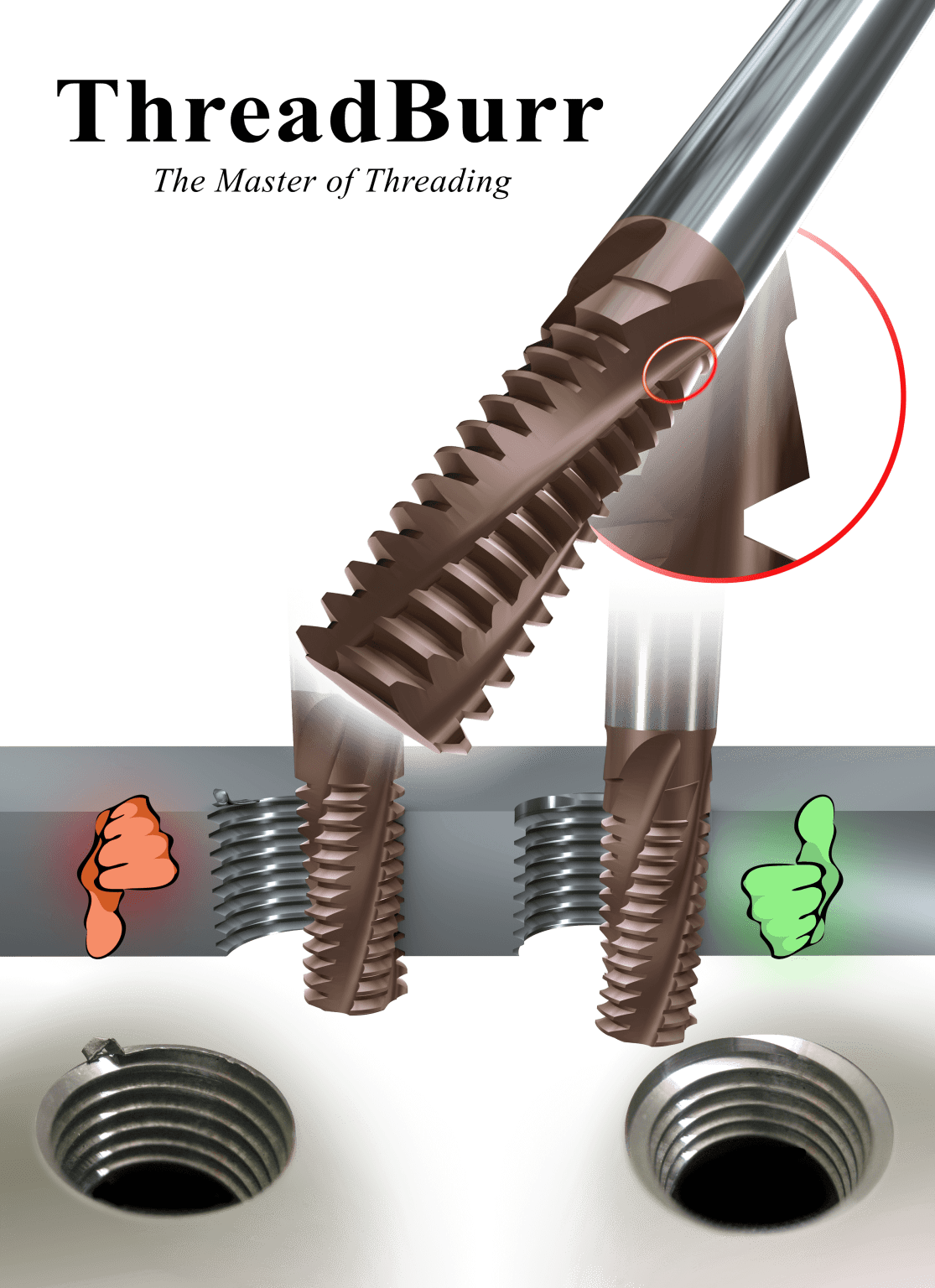 SmiCut 솔리드 타입 초경 쓰레드밀 ThreadBurr