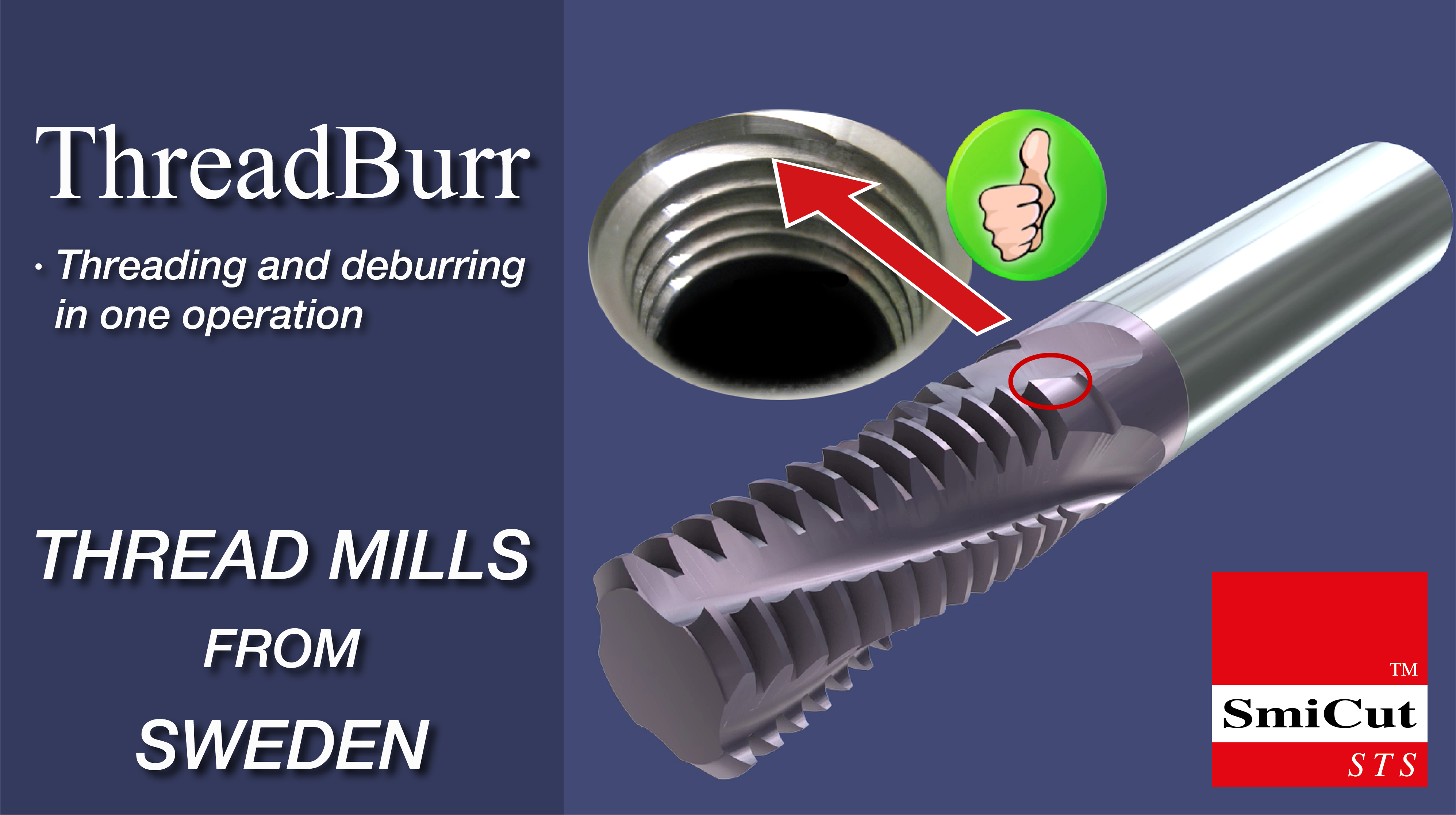 ThreadBurr – Solid Carbide Thread Mills from SmiCut