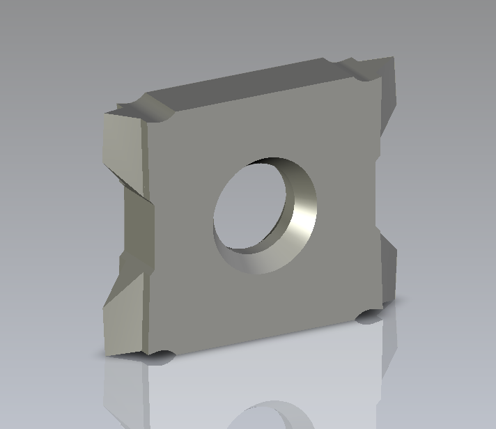 Placa FourCut como un dibujo CAD 3D simplificado.